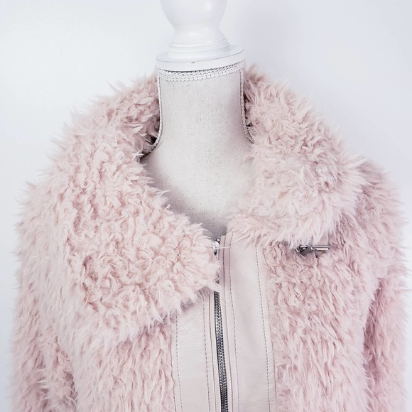 NWT Blank NYC Pink Curly Faux Shearling Jacket - Picture 6 of 11